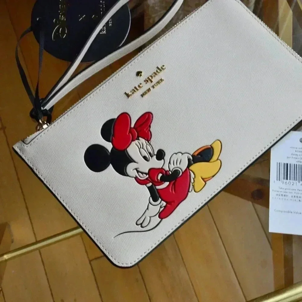 Disney X Kate Spade New York Minnie Medium L-Zip Wristlet KG659